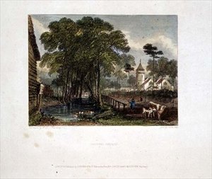 Tooting templom, J D Harding & G Cooke metszet alkotó: English School