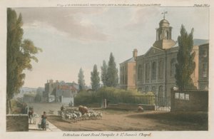 Tottenham Court Road Turnpike és St James Chapel, London