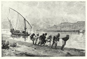 A Dahabieh vontatása (metszet) alkotó: English School