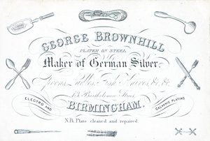 Kereskedelmi kártya, George Brownhill alkotó: English School