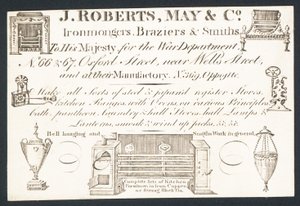 Kereskedelmi kártya, J Roberts, May & Co alkotó: English School