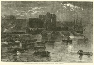 Kommunista foglyok szállítása pontonokon Brest kikötőjében, 1871 alkotó: English School