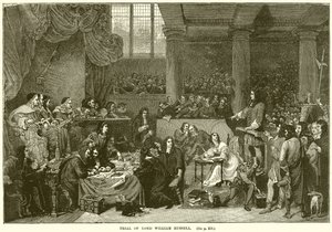 Lord William Russell tárgyalása alkotó: English School