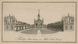 Trinity alamizsnaházak a Mile End Roadon alkotó: English School