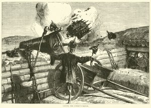 Az enemys lőtér kipróbálása, 1870. október alkotó: English School