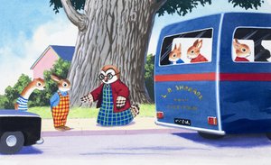 Tufty arra gondol, hogy átkeljen az úton alkotó: English School