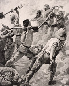 Török és brit katonák kéz a kézben a Gallipoli-félszigeten, Törökországban 1915, a „The War Illustrated Album deLuxe” című albumból, 1916-ban Londonban alkotó: English School