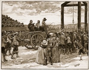 Tyburn I. Károly idejében, illusztráció a Cassells Illustrated History of Englandből (szépia fotó) alkotó: English School
