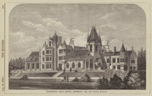Tyntesfield, Bristol közelében, Somerset, John Norton úr, építész (metszet) alkotó: English School