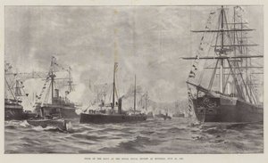 A haditengerészet típusai a Spitheadi Királyi Haditengerészeti Szemlén, 1887. július 23. (litho) alkotó: English School