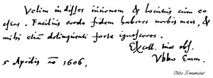 Ubbo Emmius alkotó: English School