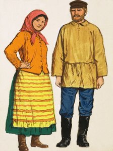 Azonosítatlan pár népviseletben alkotó: English School