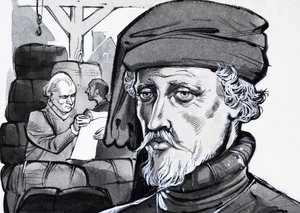 A kereskedő azonosítatlan portréja alkotó: English School