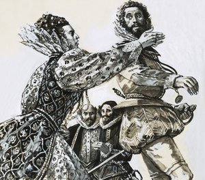 Azonosítatlan jelenet Első Erzsébettel alkotó: English School