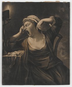 Cím nélkül (ásító nő), 1780 körül (mezzotint) alkotó: English School