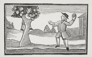 Fel a fára hur gets, illusztráció a Chap-books of the Eighteenth Century, John Ashton, pub. 1882 alkotó: English School