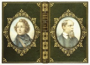 Felső és alsó borítón, két ovális Charles Dickens portréval alkotó: English School