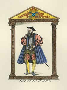 Vasco da Gama (kb.1469-1525) (metszet) (későbbi színezés) alkotó: English School
