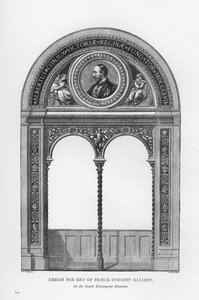 Victoria and Albert Museum: Design for End of Prince Consort Gallery (metszet) alkotó: English School