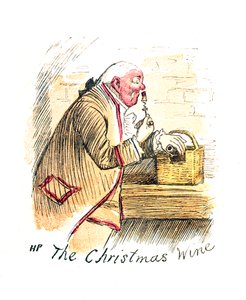 Viktoriánus karácsonyi kártya "The Christmas Wine" alkotó: English School