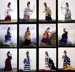 Victorian Ladies Sporting Fashions alkotó: English School