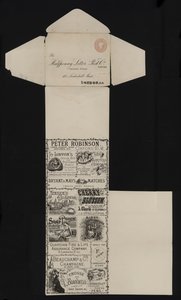 Viktoriánus postai irodaszerek a Halfpenny Letter Post Company-tól, Leadenhall Street, London (litho) alkotó: English School