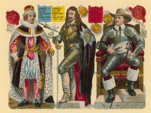 Viktoriánus törmelék: I. Jakab király, I. Károly király, Oliver Cromwell alkotó: English School