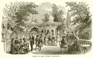 Kilátás a Surrey Gardensre alkotó: English School