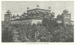 Ansicht von Akbars Grab, Secundra (Gravur)