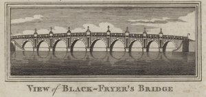 Kilátás a Blackfriars Bridge-re, London (metszet) alkotó: English School