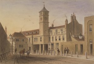 Kilátás a Bridge House-ra a Bridge Yardban, Tooley Street, 1846 (wc papíron) alkotó: English School
