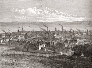 A skóciai Dundee látképe a "Cities of the World" című, 1893 körül megjelent kiadványból (nyomtatás). alkotó: English School