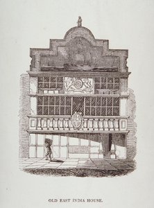 Kelet-indiai ház kilátása, előtte figurával, 1700 körül alkotó: English School