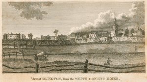 Kilátás Islingtonra a White Conduit House-ból, Pentonville, London alkotó: English School
