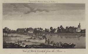 Mortlake kilátása a Temze felől (metszet) alkotó: English School