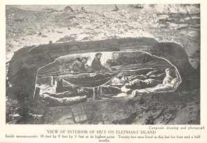 Kilátás az Elefánt-sziget kunyhójának belsejéről, "Dél: az 1914-1917-es expedíció története", Sir Ernest Shackleton alkotó: English School
