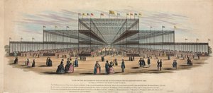 Kilátás a Hyde Park épületének belsejére az 1851-es kiállításhoz alkotó: English School