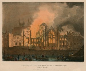 Kilátás a parlament mindkét házának lerombolására, 1834. október 16 alkotó: English School