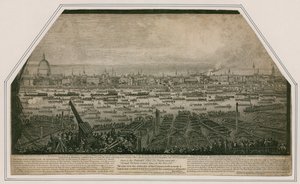 Kilátás Lord Nelson admirális temetési menetéről, ahogy Greenwichből Whitehallba szállították alkotó: English School