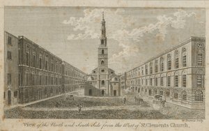 Kilátás az északi és déli oldalra a Szent Kelemen-templom nyugati oldaláról alkotó: English School