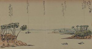 Kilátás a folyóra, 1886 (toll és tinta WC-vel papíron) alkotó: English School