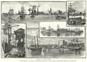 Kilátás a Leith Docksban (metszet) alkotó: English School