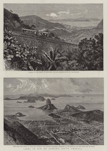 Kilátások Rio de Janeiróban, Dél-Amerikában (metszet) alkotó: English School