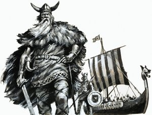Viking és longship alkotó: English School