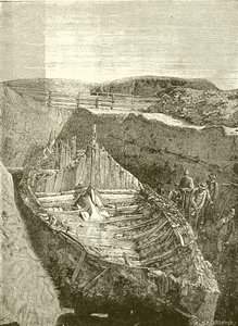 Vikingek csónakja, Sandefjord közelében, Norvégiában alkotó: English School