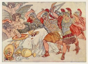 Vergilius Aeneis: A hárpiák (színes litó) alkotó: English School