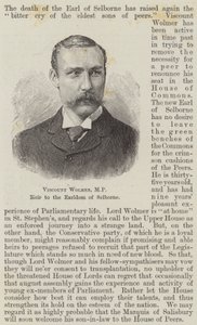 Wolmer vikomt, képviselő, Selborne grófság örököse (metszet) alkotó: English School