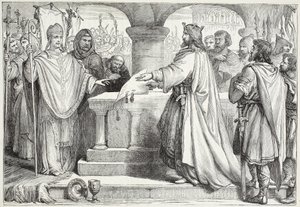 Nagy Károly látogatása a pápánál, illusztráció: James Aitken Wylie (1808-1890) A protestantizmus története című könyvéből, pub. 1878 alkotó: English School