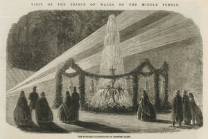A walesi herceg látogatása a Közép-templomban alkotó: English School