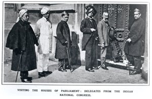 Látogatás a Parlamentben: Az Indiai Nemzeti Kongresszus küldöttei, 1919 alkotó: English School